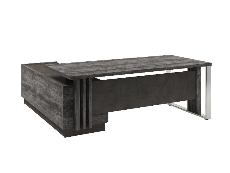 "Вестар" Стол с опорной тумбой Z-420ПР.0000 правый (2000*900/2030*750), цвет-Сосна Пасадена/Бетон Чикаго