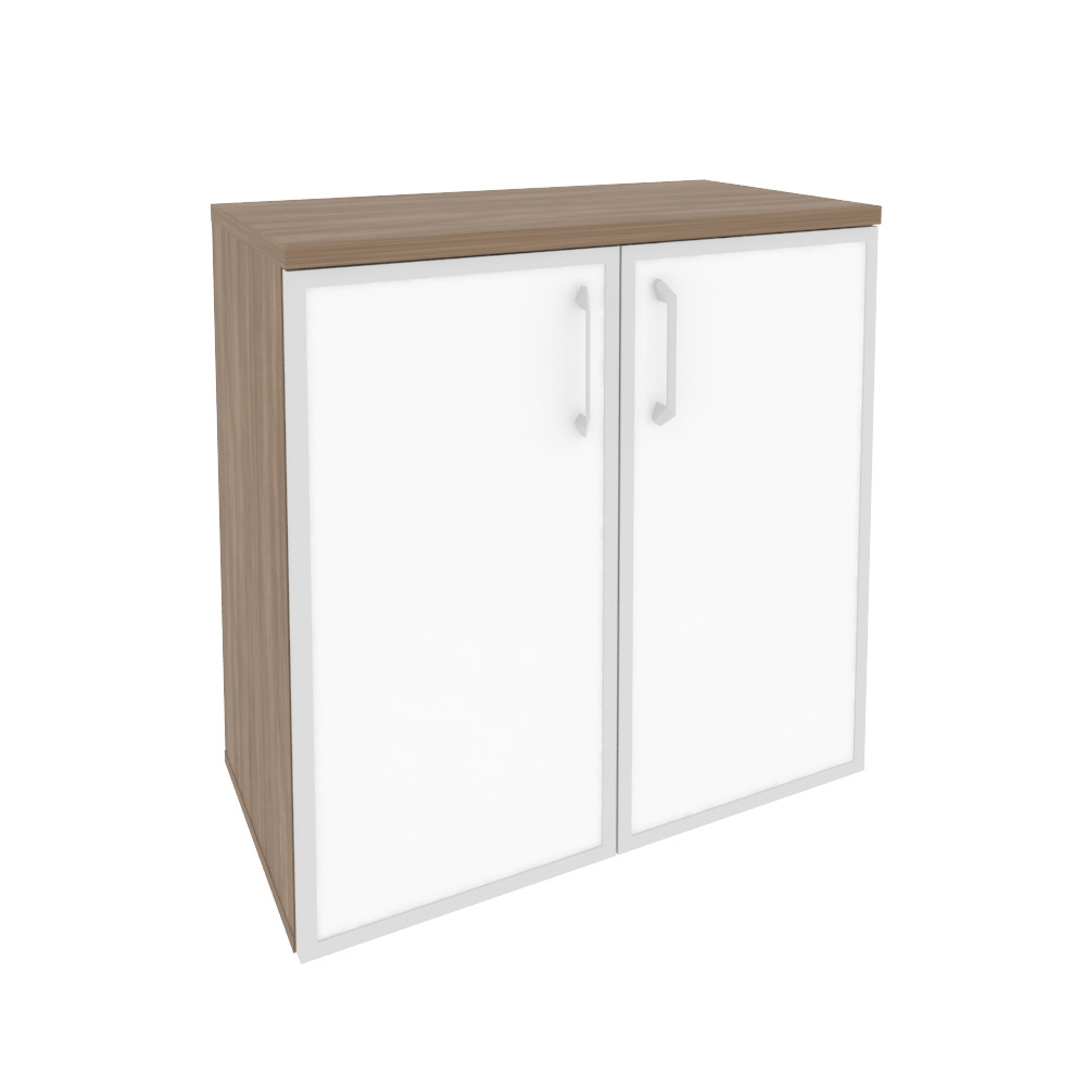 Низкий широкий стекло лакобель белое в раме O.ST-3.2R white