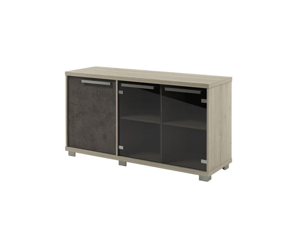 Низкий (дверь ЛДСП Бетон Чикаго+стеклянные двери) Z-13-11 л/пр