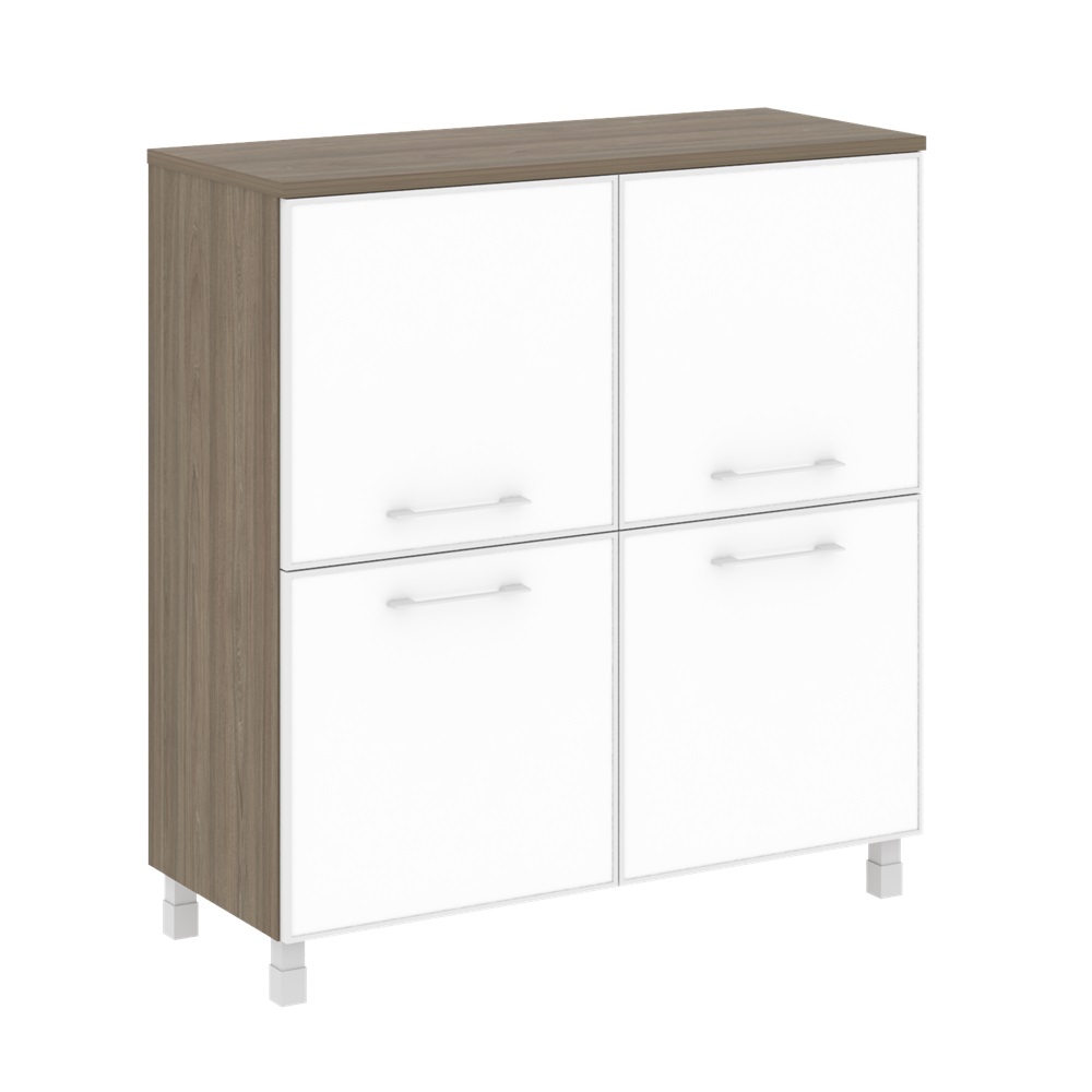 Четырехсекционный стекло лакобель белое в раме LT.SD-1.2R white