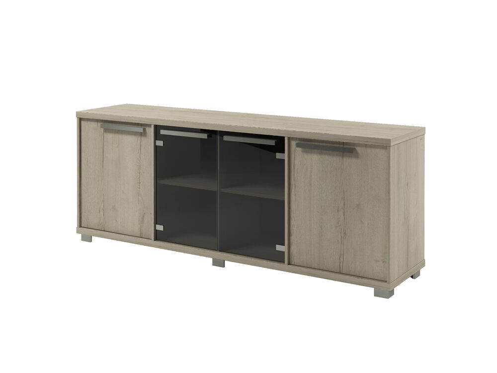 Низкий (двери ЛДСП в цвет корпуса+стеклянные двери) Z-14-12