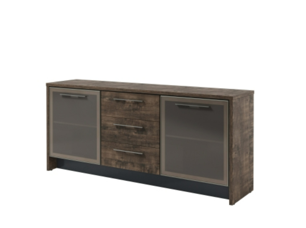 Тумба с 2 стеклянным дверьми и 3 ящиками Torston Т-13-05