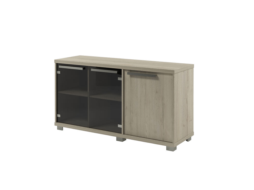 Низкий (дверь ЛДСП в цвет корпуса+стеклянные двери) Z-13-12 л/пр