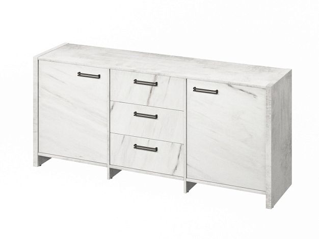 Тумба с 2 дверьми и 3 ящиками (фурнитура ЧЕРНАЯ) Festus FB-13-01.G