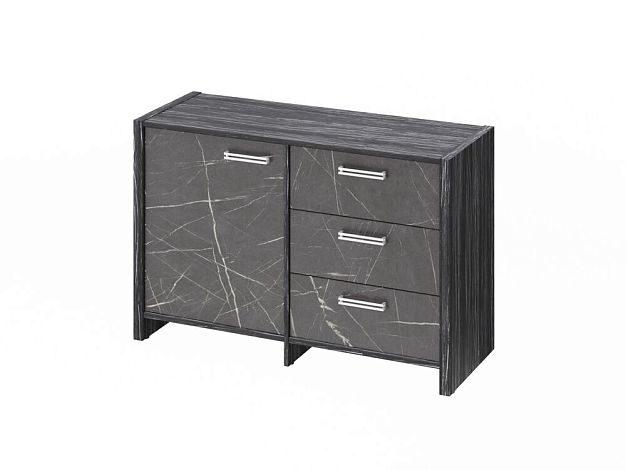 Тумба с дверью и 3 ящиками (фурнитура INOX) Festus FI-12-01.G