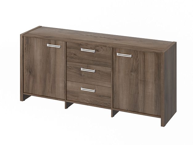 Тумба с 2 дверьми и 3 ящиками (фурнитура INOX) Festus FI-13-01.D