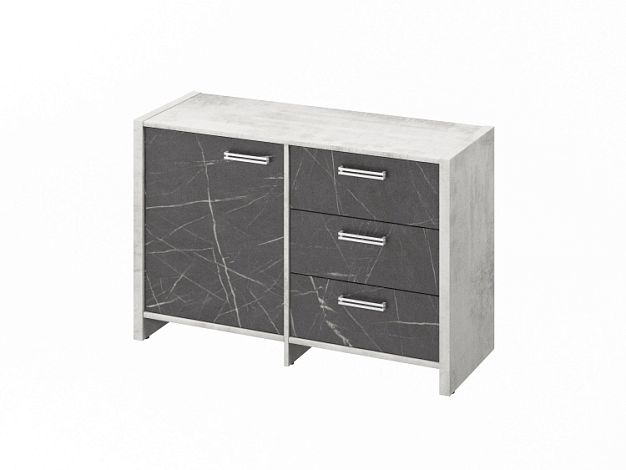 Тумба с дверью и 3 ящиками (фурнитура INOX) Festus FI-12-01.G