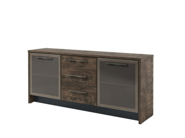 Тумба с 2 стеклянным дверьми и 3 ящиками Torston Т-13-05