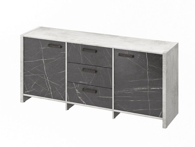 Тумба с 2 дверьми и 3 ящиками (фурнитура ЧЕРНАЯ) Festus FB-13-01.G