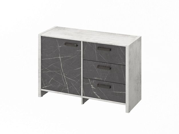 Тумба с дверью и 3 ящиками (фурнитура ЧЕРНАЯ) Festus FB-12-01.G