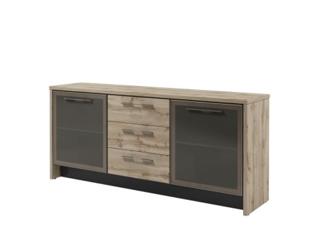 Тумба с 2 стеклянным дверьми и 3 ящиками Torston Т-13-05