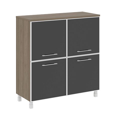 Четырехсекционный стекло лакобель черное в раме LT.SD-1.2R black