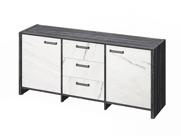 Тумба с 2 дверьми и 3 ящиками (фурнитура ЧЕРНАЯ) Festus FB-13-01.G