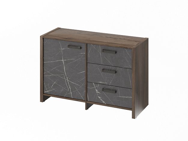 Тумба с дверью и 3 ящиками (фурнитура ЧЕРНАЯ) Festus FB-12-01.G