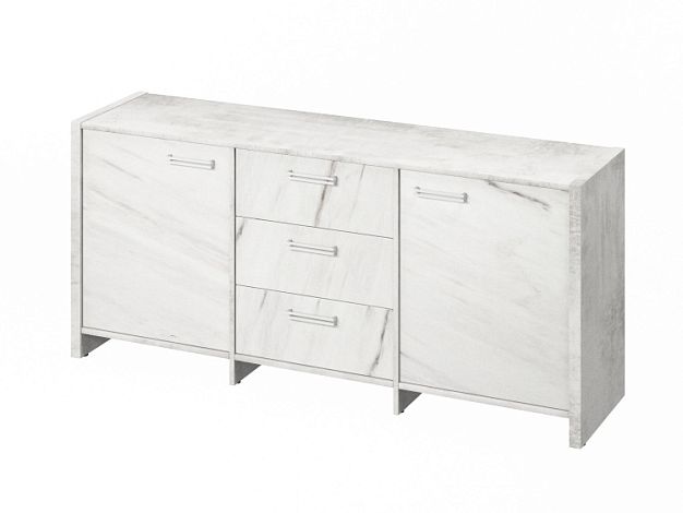 Тумба с 2 дверьми и 3 ящиками (фурнитура INOX) Festus FI-13-01.G