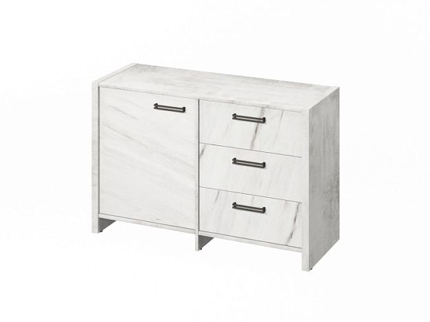 Тумба с дверью и 3 ящиками (фурнитура ЧЕРНАЯ) Festus FB-12-01.G