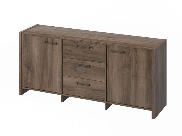 Тумба с 2 дверьми и 3 ящиками (фурнитура ЧЕРНАЯ) Festus FB-13-01.D