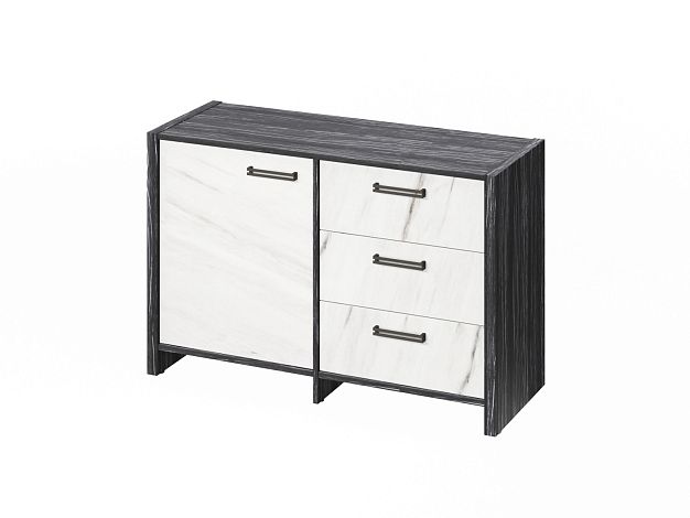 Тумба с дверью и 3 ящиками (фурнитура ЧЕРНАЯ) Festus FB-12-01.G