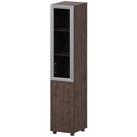 Шкаф узкий со стеклом в алюм.раме правый Приоритет К-932,К-936,К-940,КФ-936,КФ-939