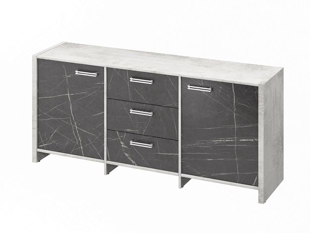 Тумба с 2 дверьми и 3 ящиками (фурнитура INOX) Festus FI-13-01.G