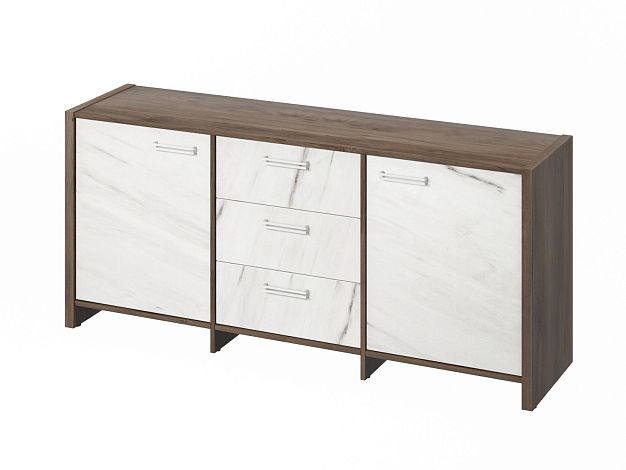 Тумба с 2 дверьми и 3 ящиками (фурнитура INOX) Festus FI-13-01.G