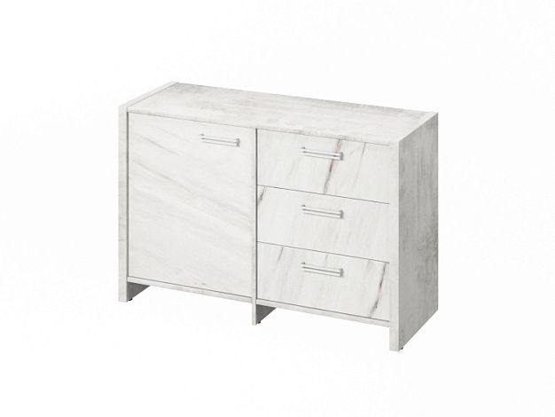 Тумба с дверью и 3 ящиками (фурнитура INOX) Festus FI-12-01.G