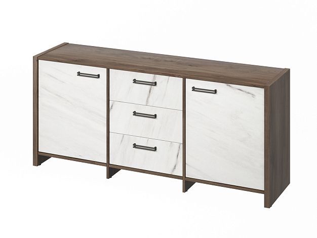 Тумба с 2 дверьми и 3 ящиками (фурнитура ЧЕРНАЯ) Festus FB-13-01.G