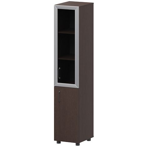 Шкаф узкий со стеклом в алюм.раме правый Приоритет К-932,К-936,К-940,КФ-936,КФ-939