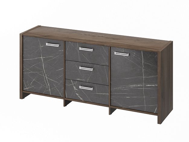 Тумба с 2 дверьми и 3 ящиками (фурнитура INOX) Festus FI-13-01.G